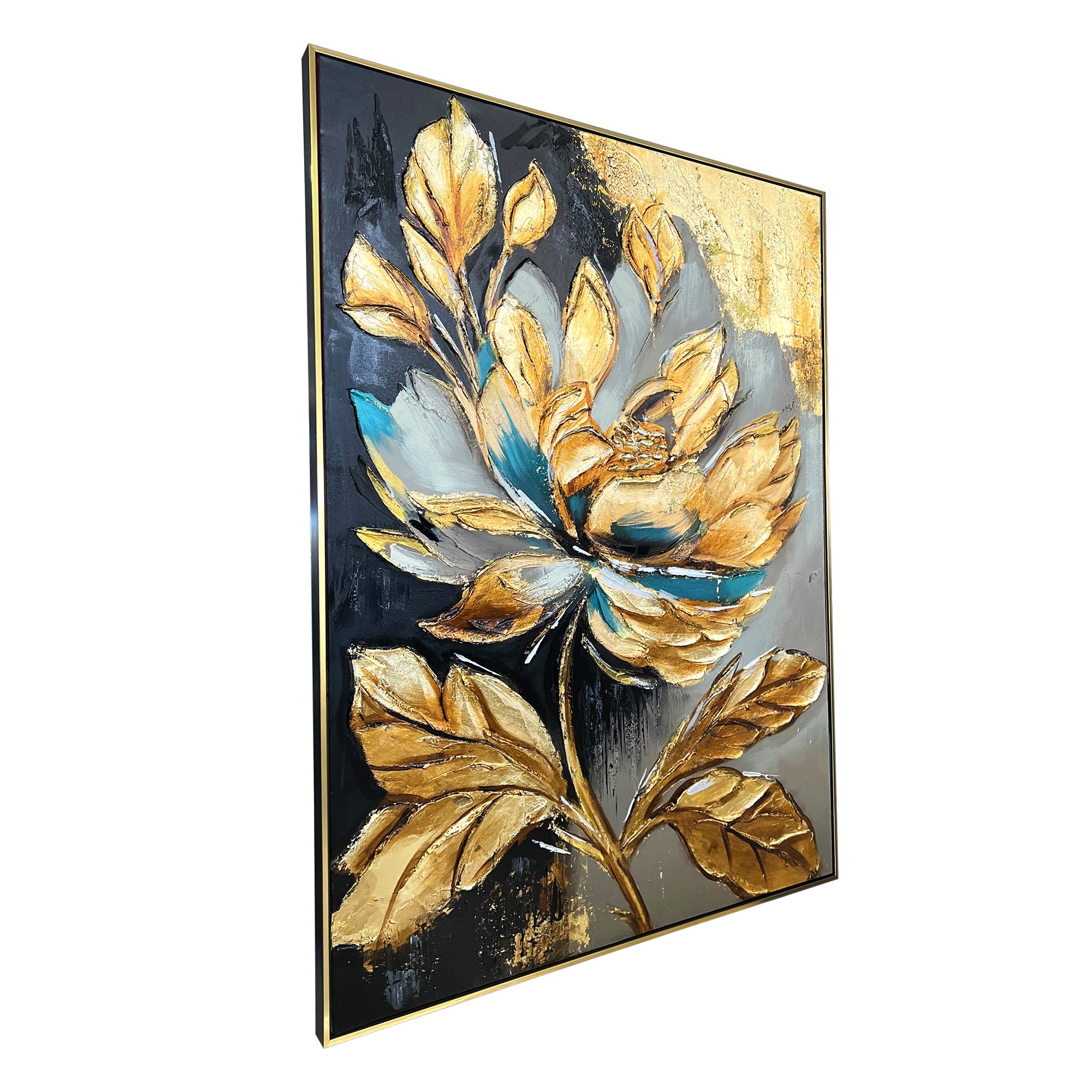 Luminous Blossom 100% Hand Painted Painting for Wall Art Paintings & Wall Decor Item (With outer Floater Frame)