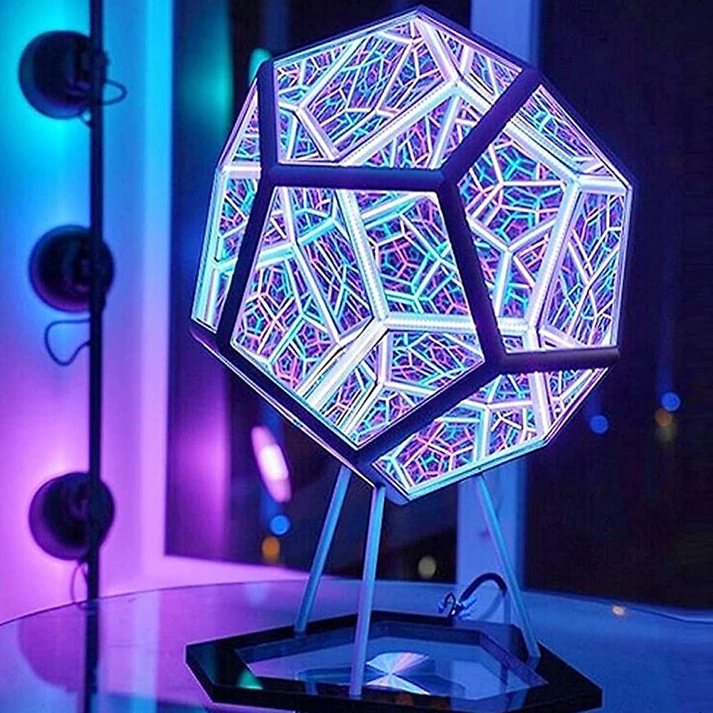 Infinite Dodecahedron Colorful LED Lamp USB Charging Decorative Night Light Multicolour LED Lamp