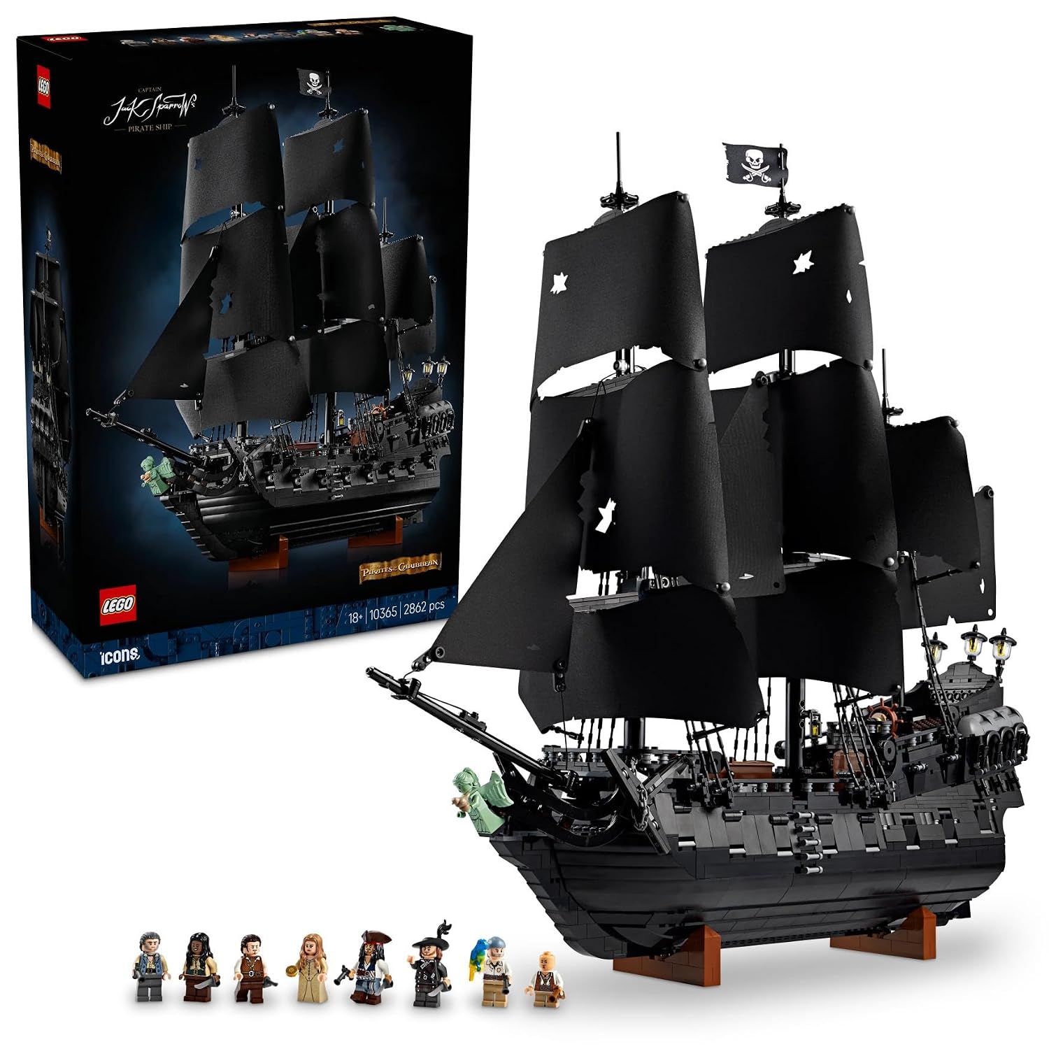 LEGO Captain Jack Sparrow’s Pirate Ship Model With Premium Wood Frame