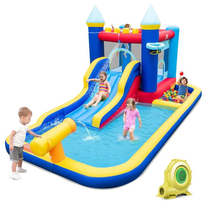 nflatable Water Slide, Giant Water Bounce House & Water Park for Kids Backyard