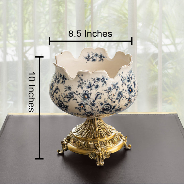 Blue Garden Crown Decorative Ceramic Vase & Items for Room Decoration