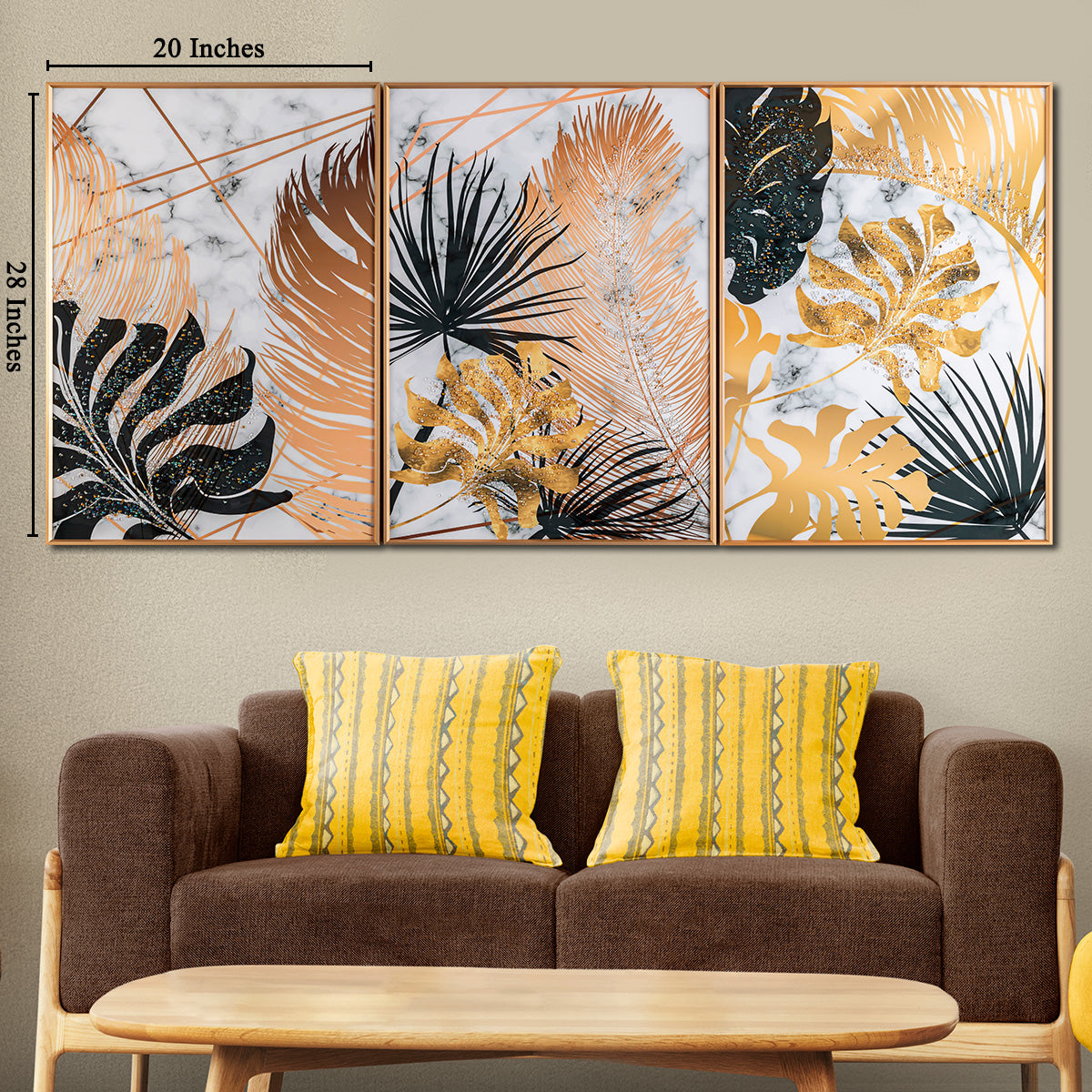 Botanical Bay Framed Crystal Online paintings - Set of 3