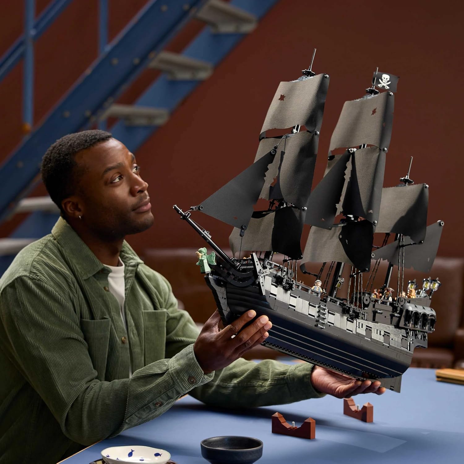 LEGO Captain Jack Sparrow’s Pirate Ship Model With Premium Wood Frame