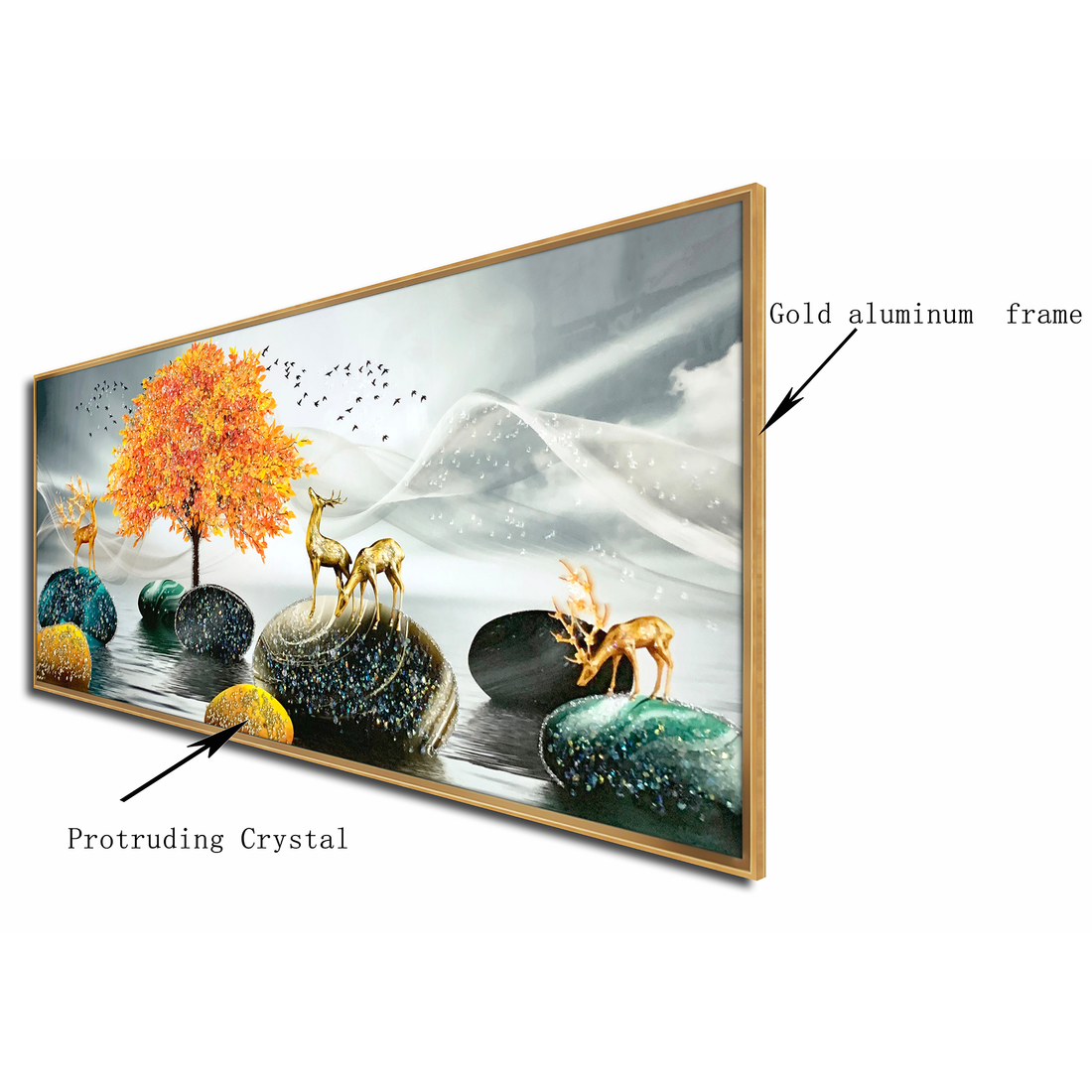 Celestial Sanctuary Crystal Glass Nature Painting & Wall Decoration items