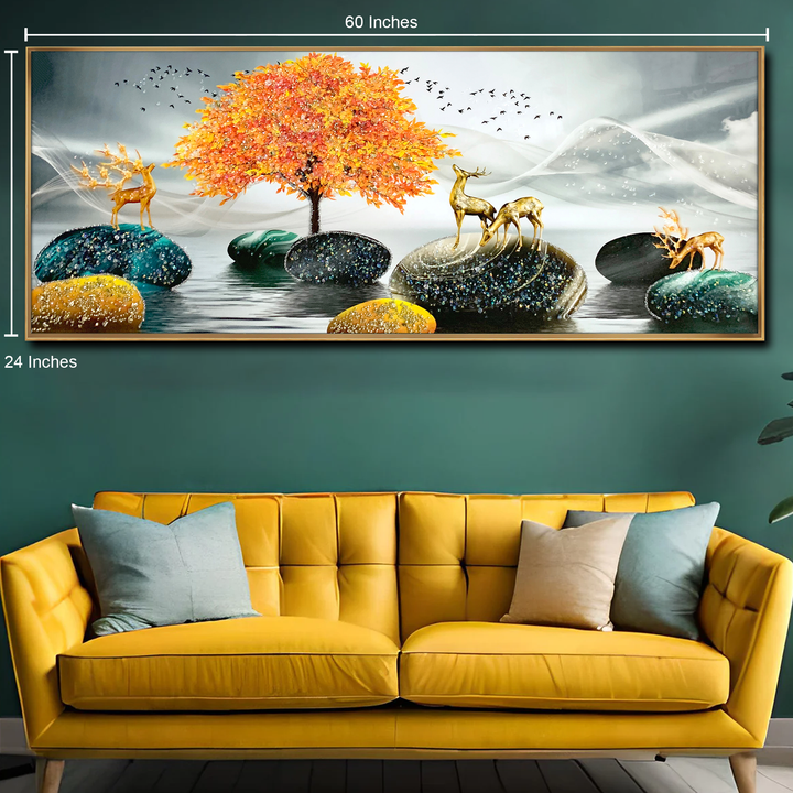 Celestial Sanctuary Crystal Glass Nature Painting & Wall Decoration items