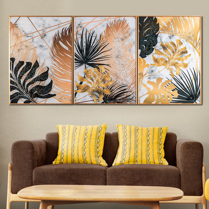 Botanical Bay Framed Crystal Online paintings - Set of 3