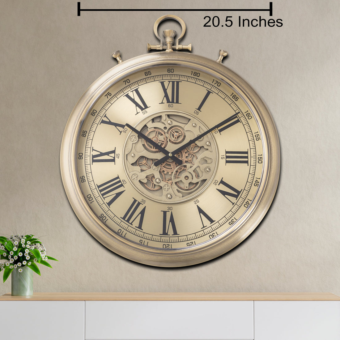 Time Weave Luxury Antique Wall clock For Living Room With Moving Gear Mechanism Buy Wall Clock Online (Steel Body)