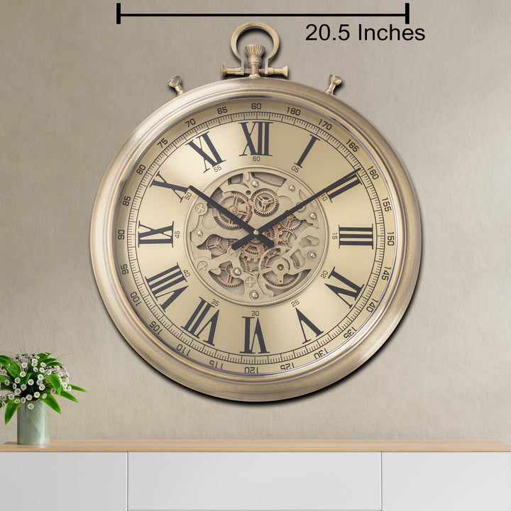 Time Weave Luxury Antique Wall clock For Living Room With Moving Gear Mechanism Buy Wall Clock Online (Steel Body)