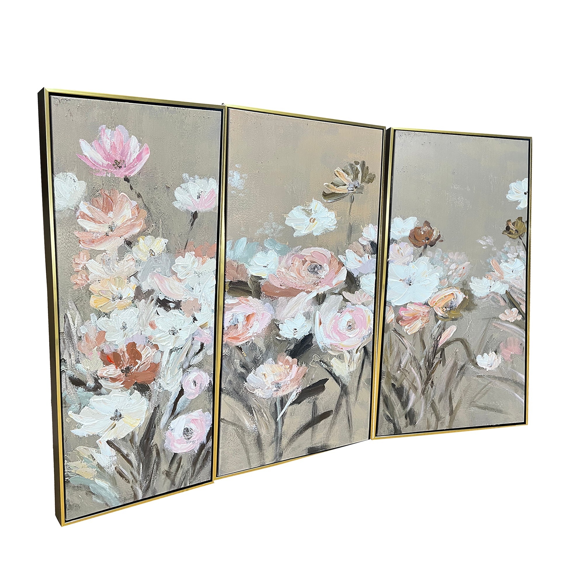 Garden Whisper 100% Hand Painted Wall Painting (With Golden Outer Floater Frame frame)