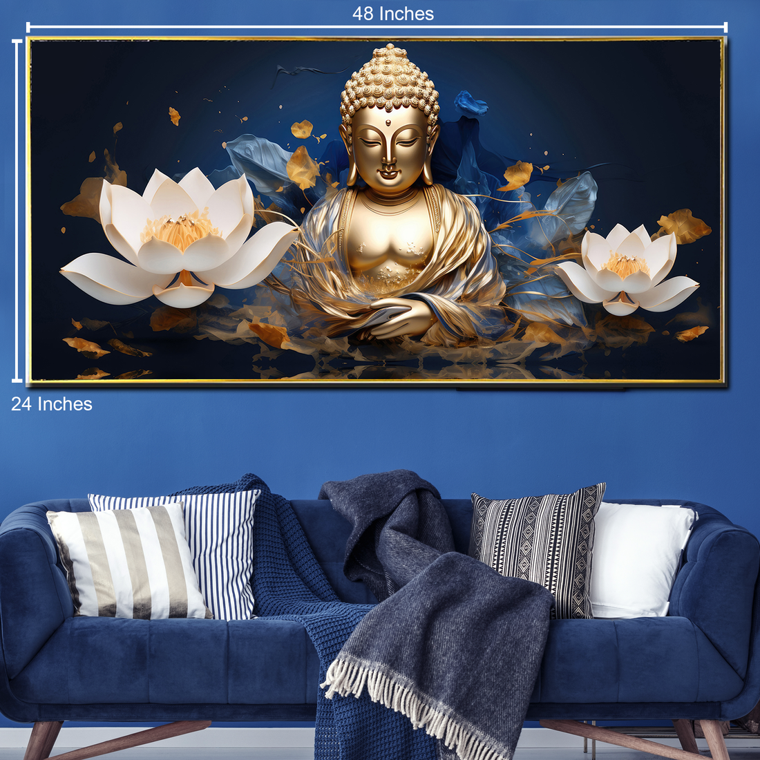 Enlightened Buddha's Oasis Canvas Painting for Living Room