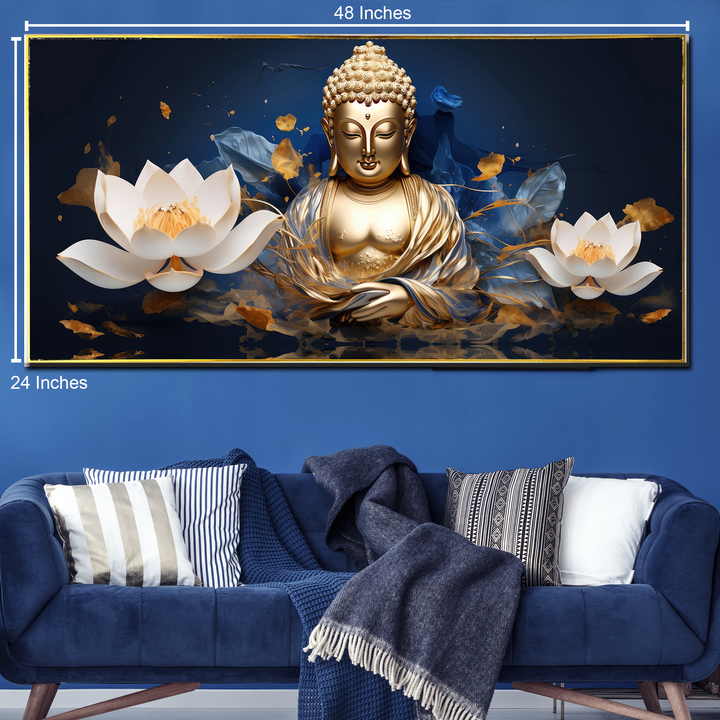 Enlightened Buddha's Oasis Canvas Painting for Living Room