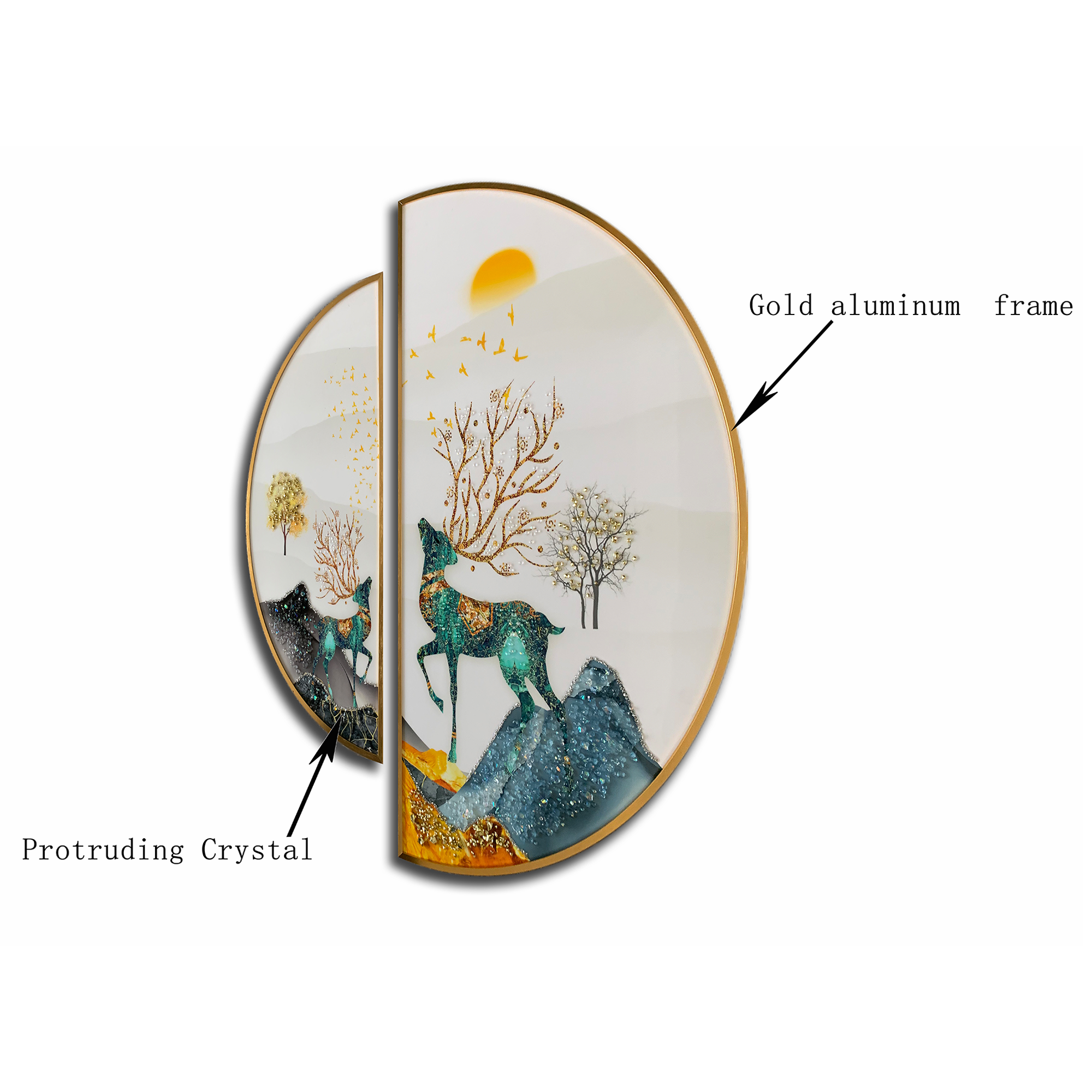 Luminous Lagoon Crystal Glass Painting