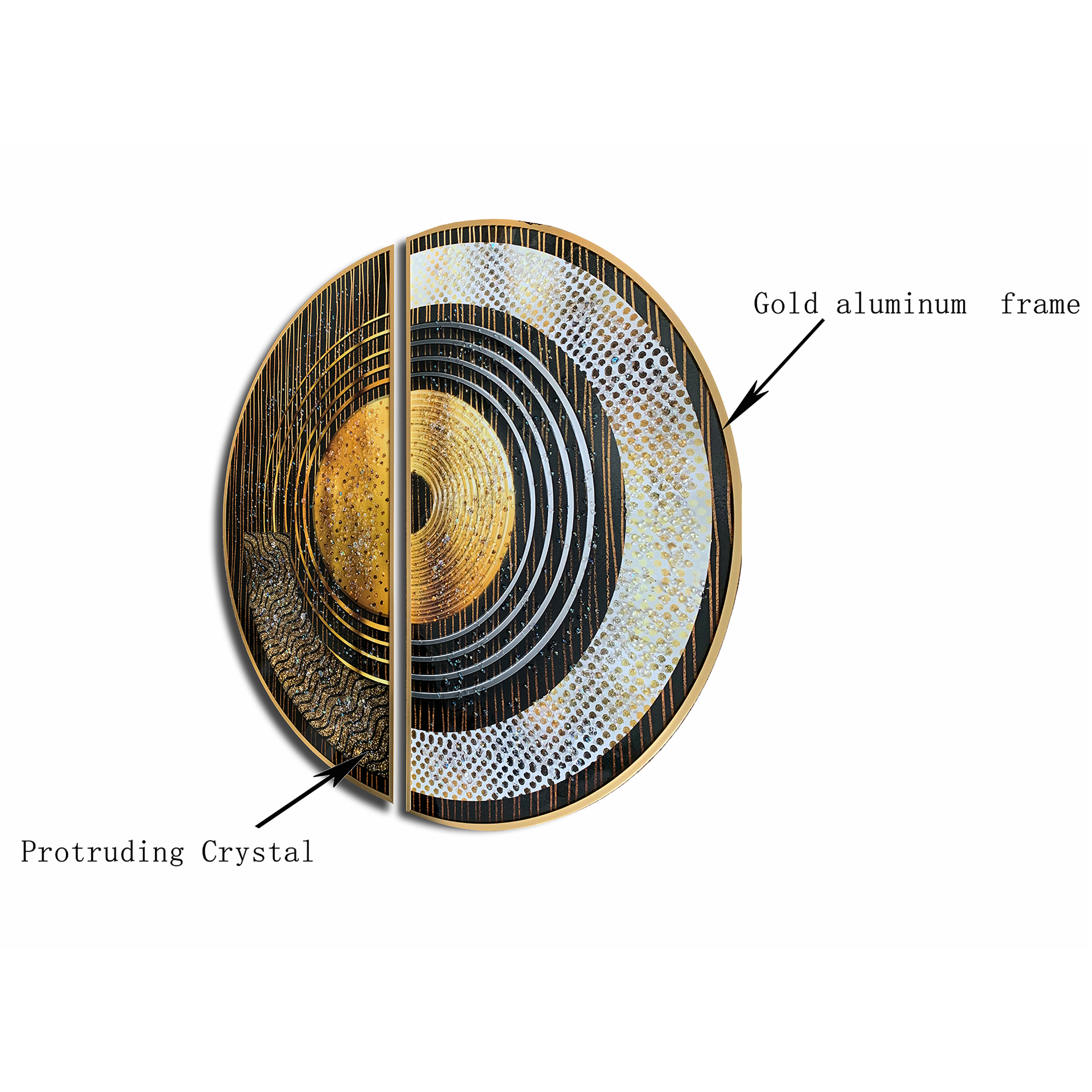 Solar Eclipse Elegance Crystal Glass Decorative Wall Painting Bedroom & Wall Decoration items