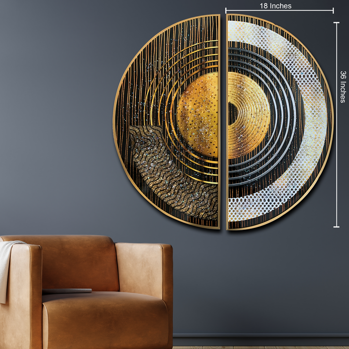 Solar Eclipse Elegance Crystal Glass Decorative Wall Painting Bedroom & Wall Decoration items