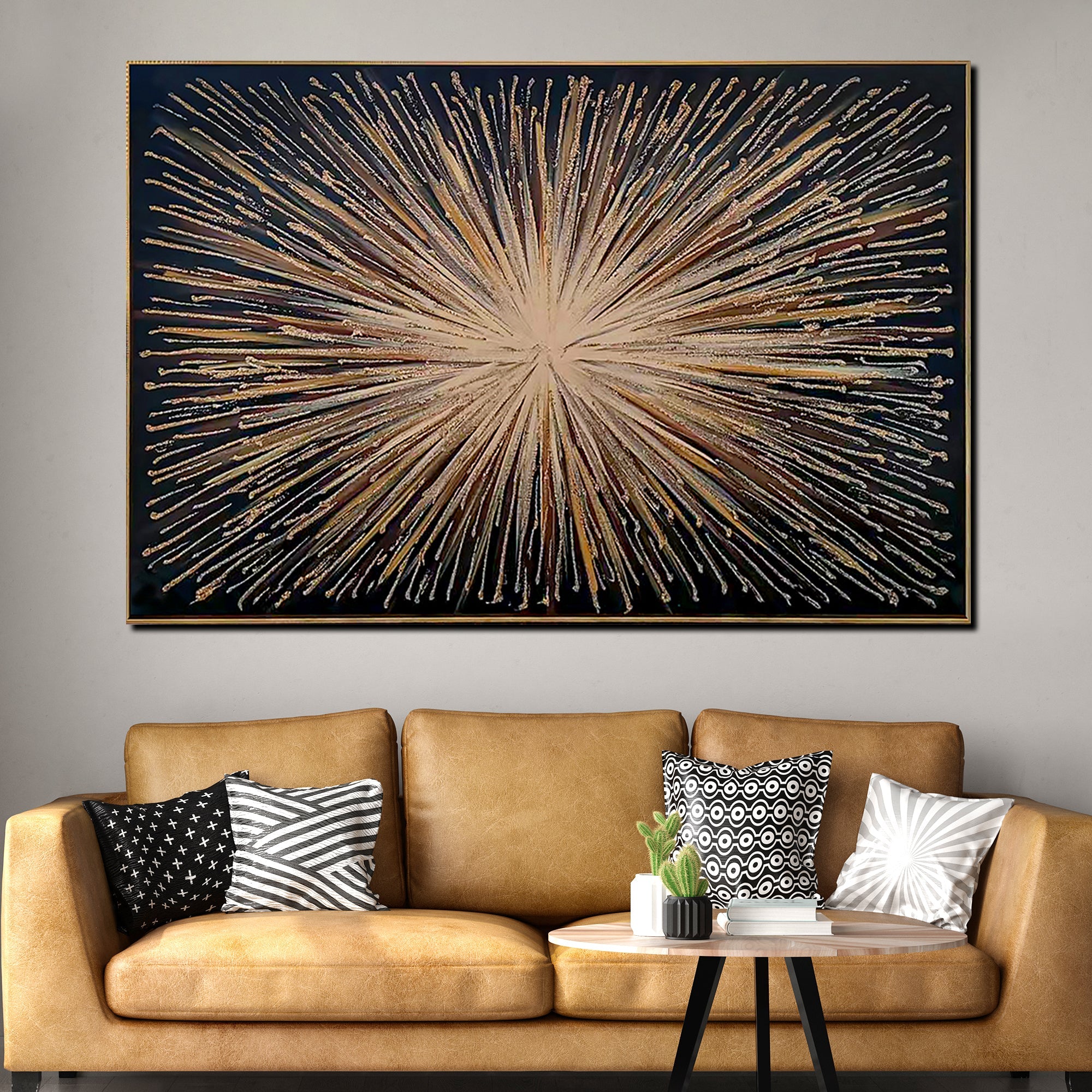 Aurora Flare 100% Hand Wall Painting For Home ( 32 x 47 Inches )