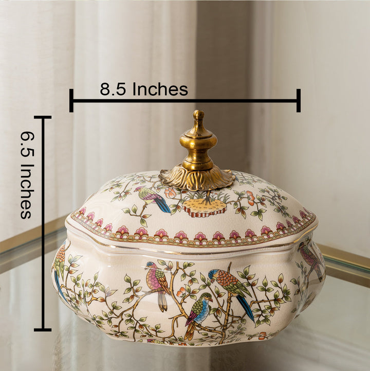 Heritage Songbird Decorative Ceramic Showpiece & Items for Room Decoration