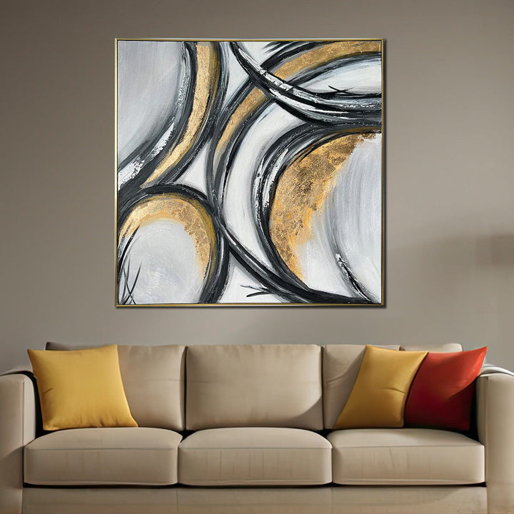 Magical Mirage Handpainted Wall Paintings for Home & Wall Decoration Items (With outer Floater Frame) (40 x 40 Inches)