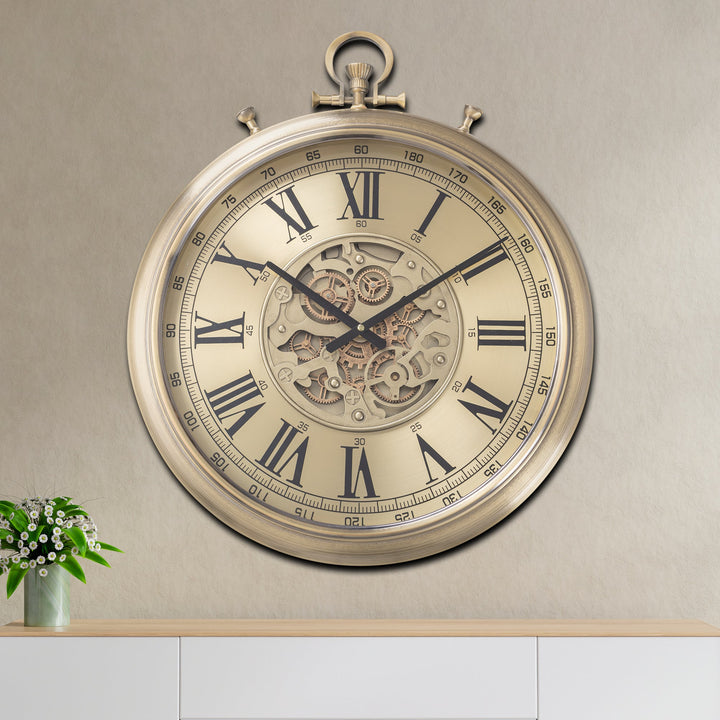 Time Weave Luxury Antique Wall clock For Living Room With Moving Gear Mechanism Buy Wall Clock Online (Steel Body)