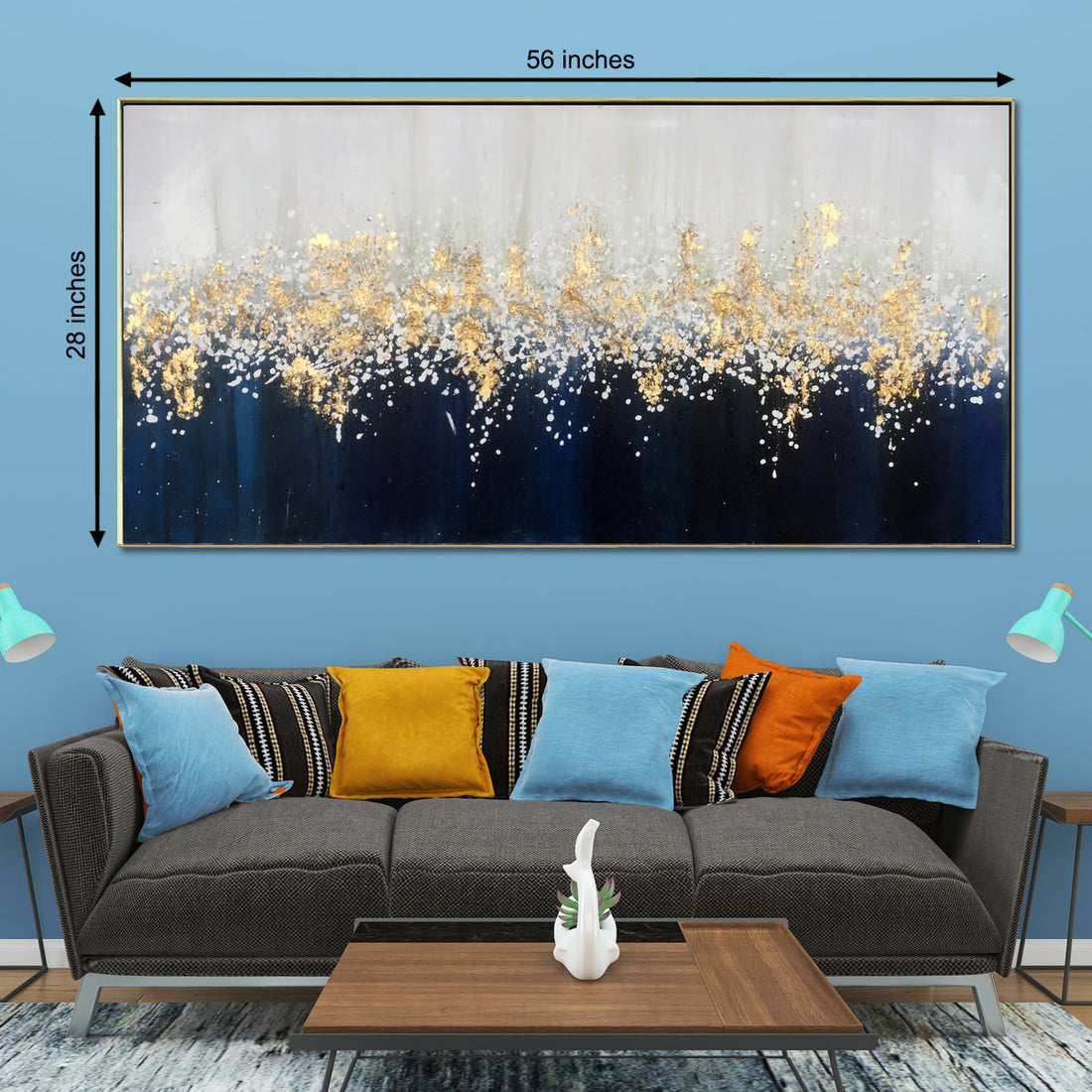 A Sky Full of Stars 100% Hand Painted Wall Painting (With Outer Floater Frame)