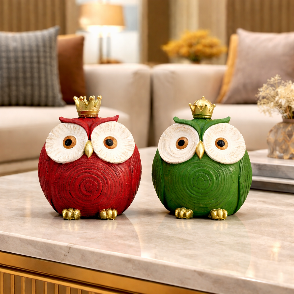 The king & Queen Owl Decorative Showpiece For Home