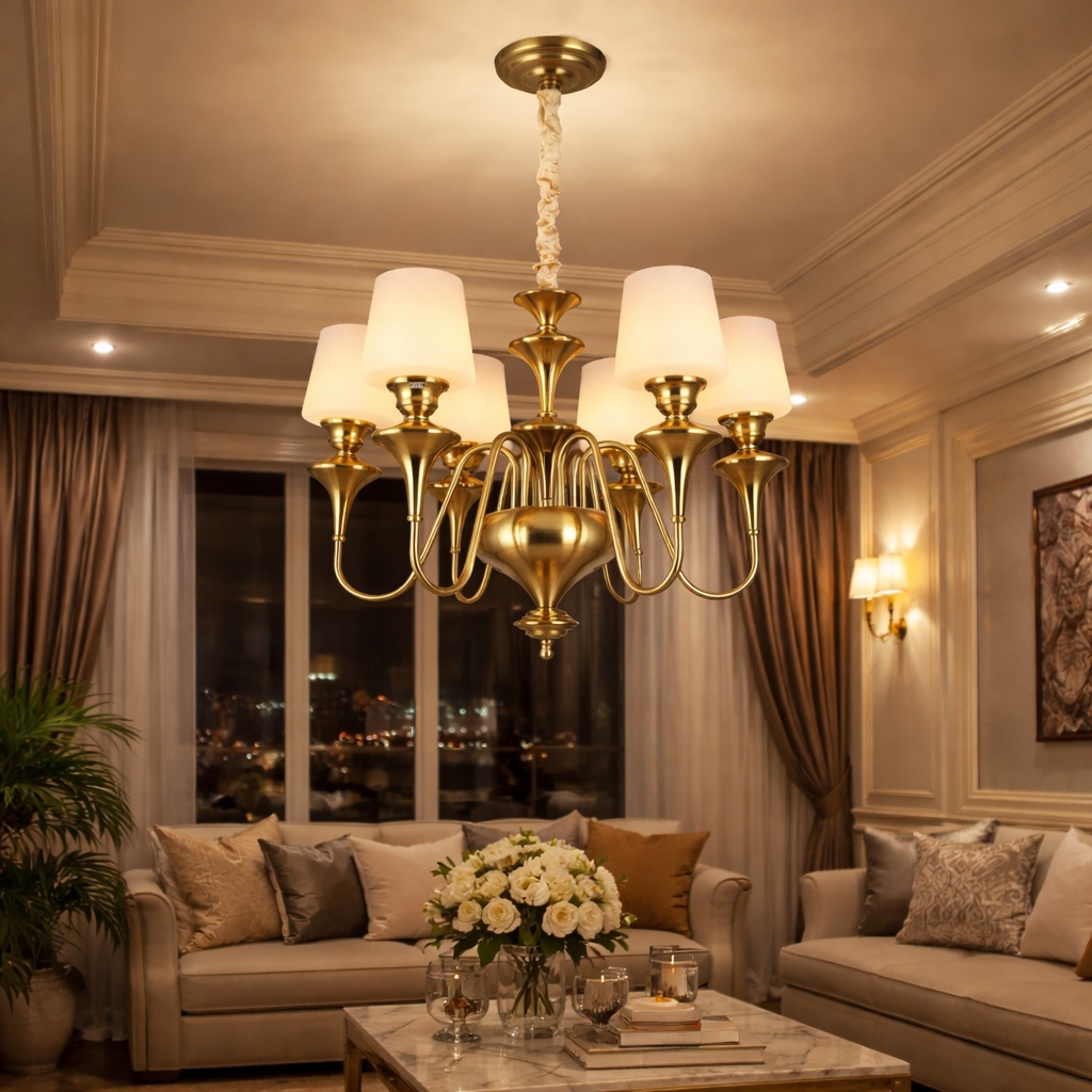 Elysian Curve Chandelier For Home & Home Decoration Item