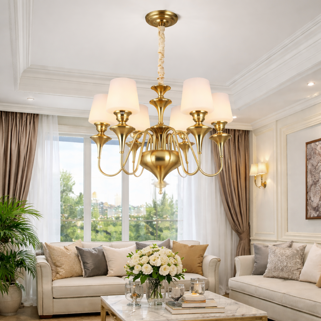 Elysian Curve Chandelier For Home & Home Decoration Item