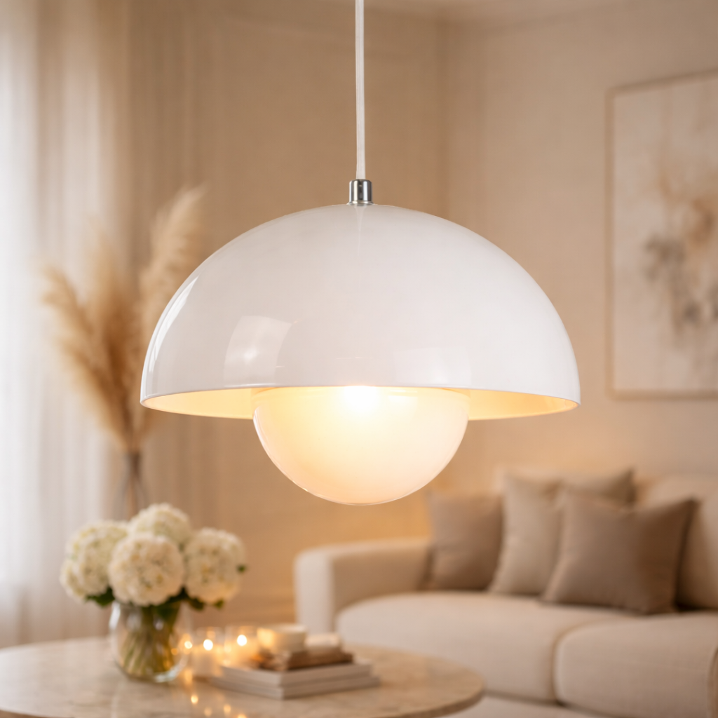 Vibe Dome Pendant Light For Home & Item for Home Decoration - White
