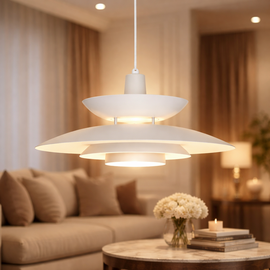 Floating Shade UFO Ceiling Light For Home - White