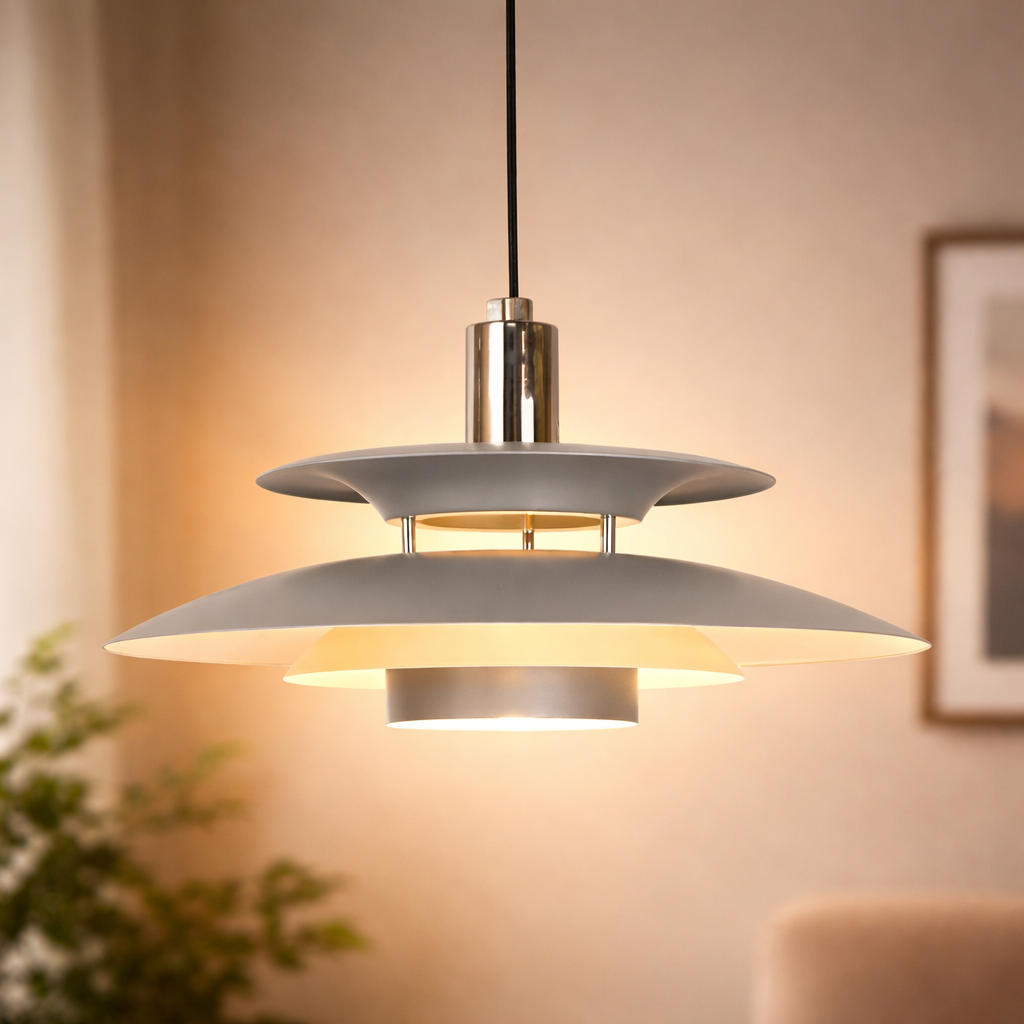 Arctic Wave UFO Pendant For Living Room & Item for Home Decoration - Grey