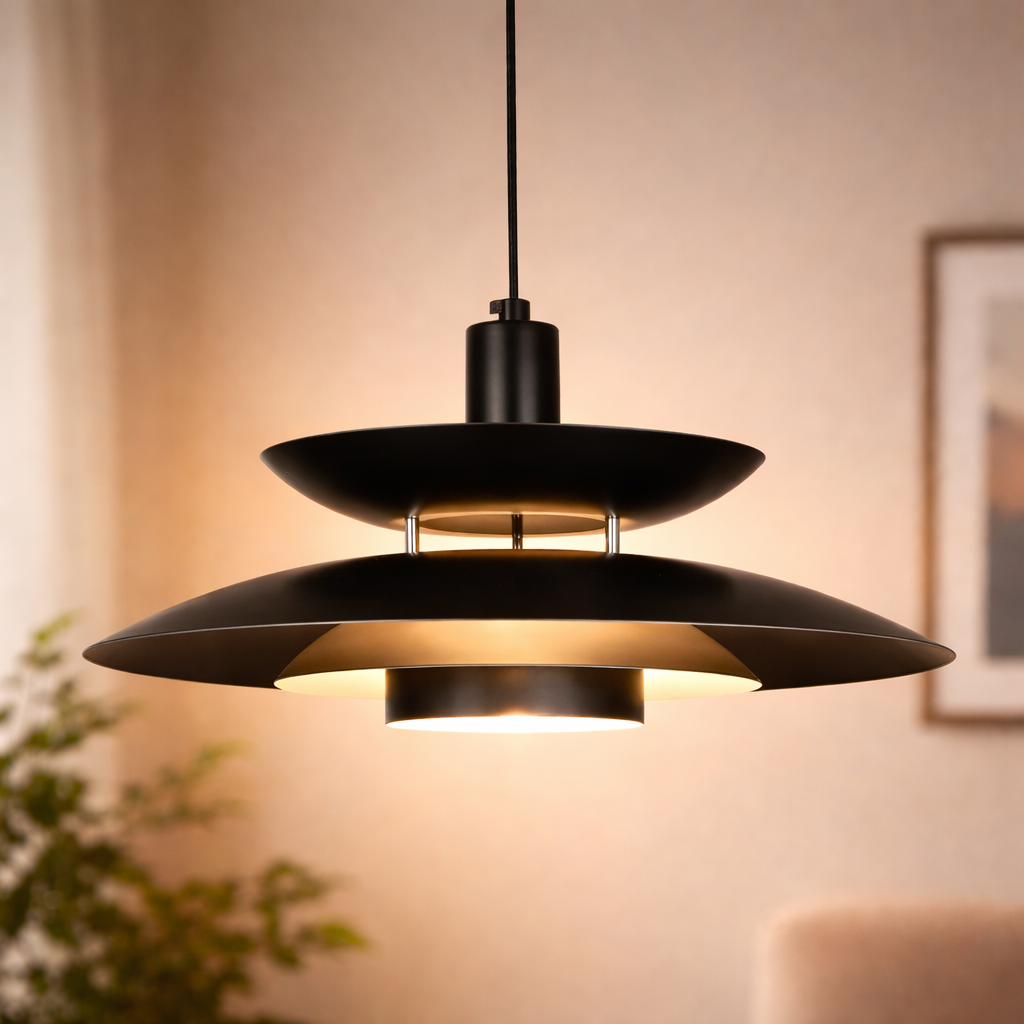 Floating Shade UFO Ceiling Light For Home - Black