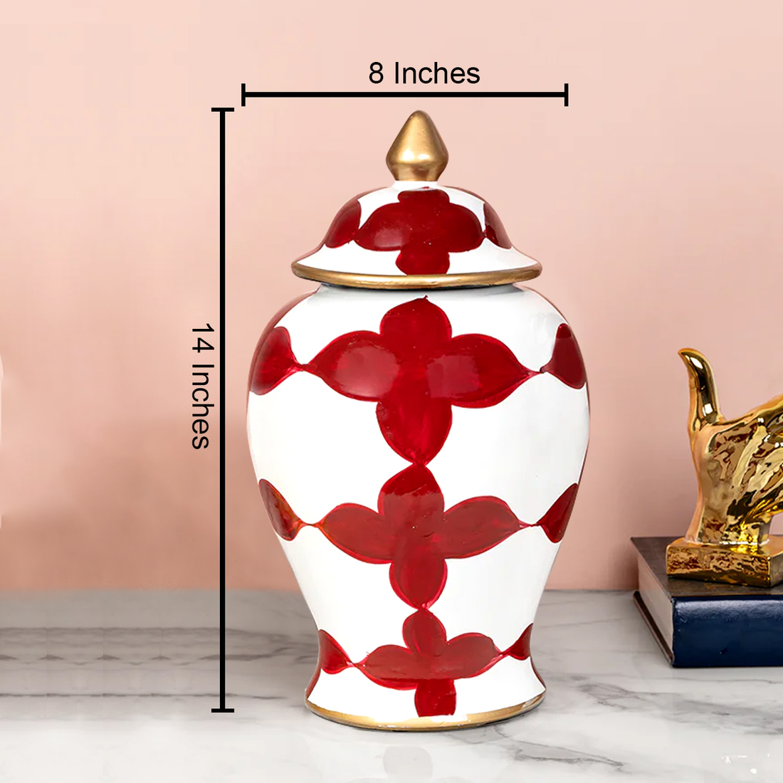 Cherry Blossom Ceramic Vases & Decorative Showpiece - Medium