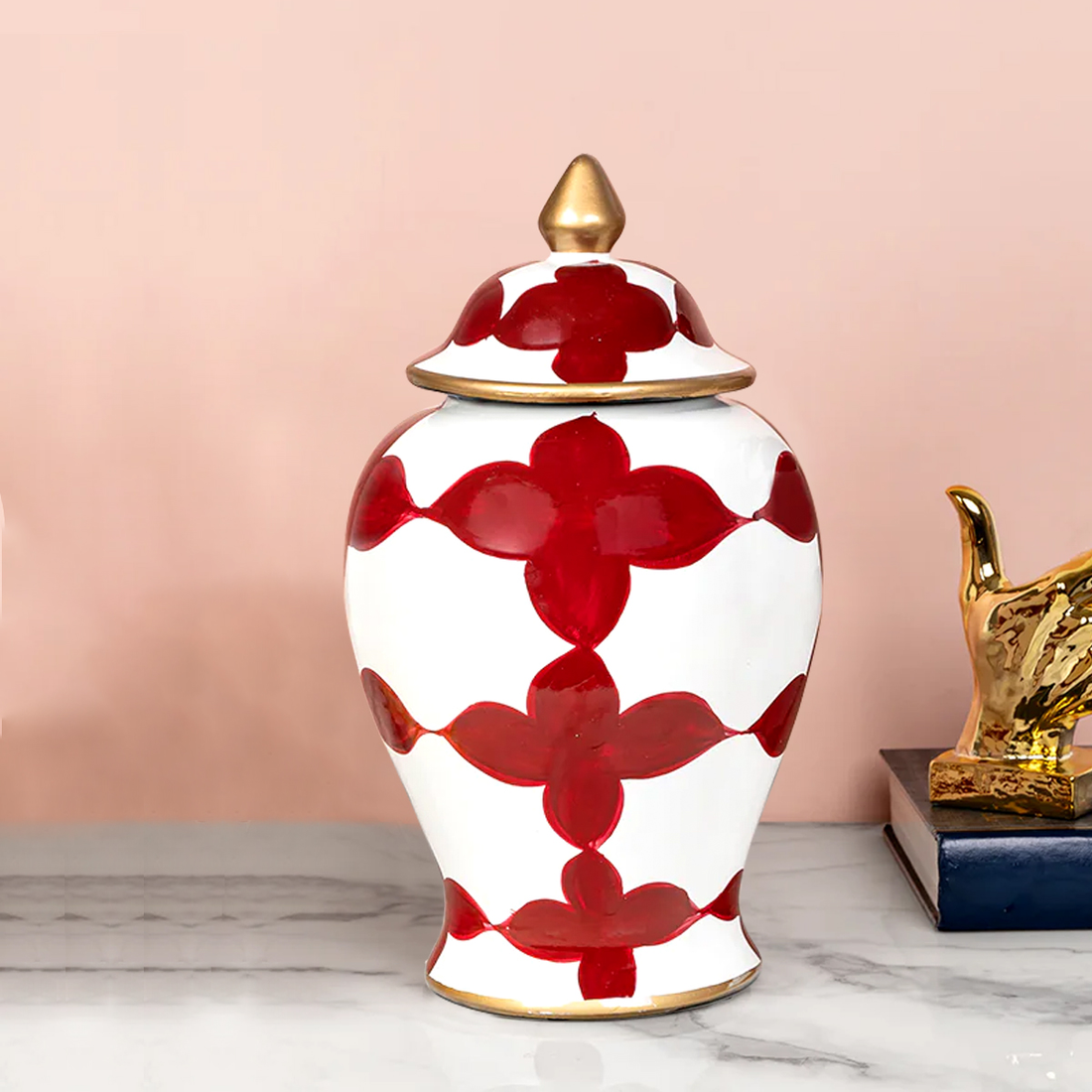 Cherry Blossom Ceramic Vases & Decorative Showpiece - Medium