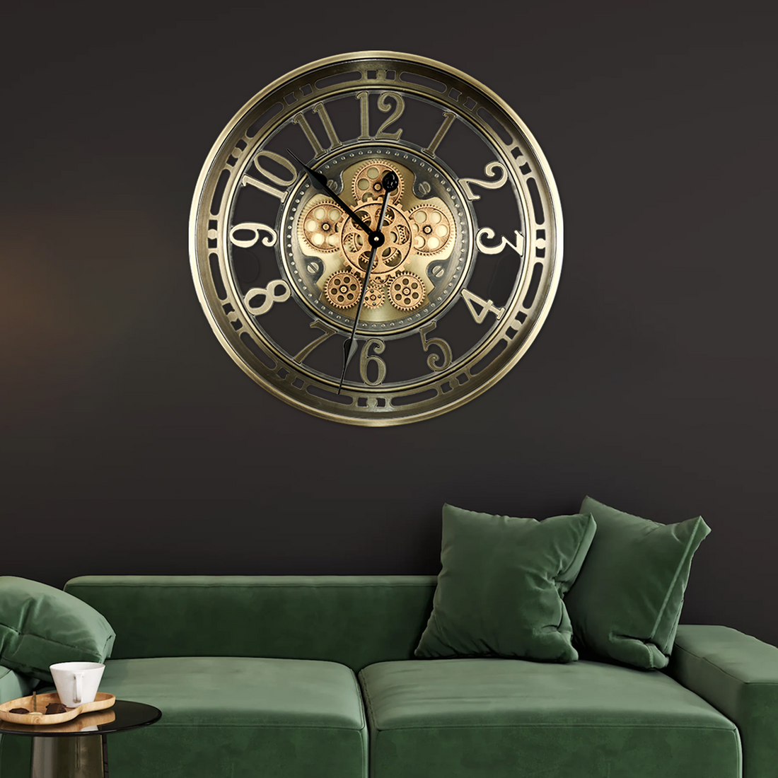 Minute Master Luxury Designer Watches Wall Clock Online With Moving Gear Mechanism Buy Wall Clock Online (Gold) (Steel Body)