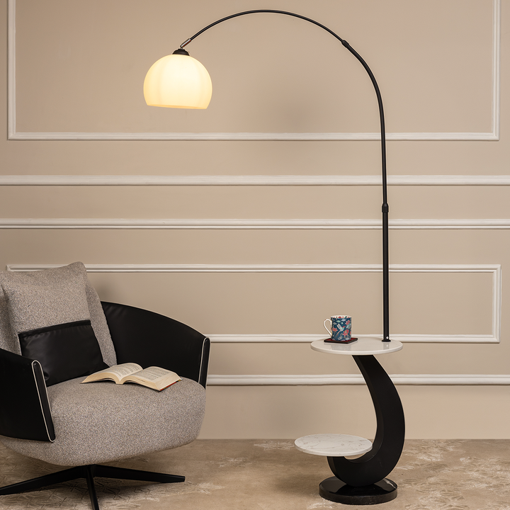 Sleek Shine Designer Arc Floor Lamp for Living Room