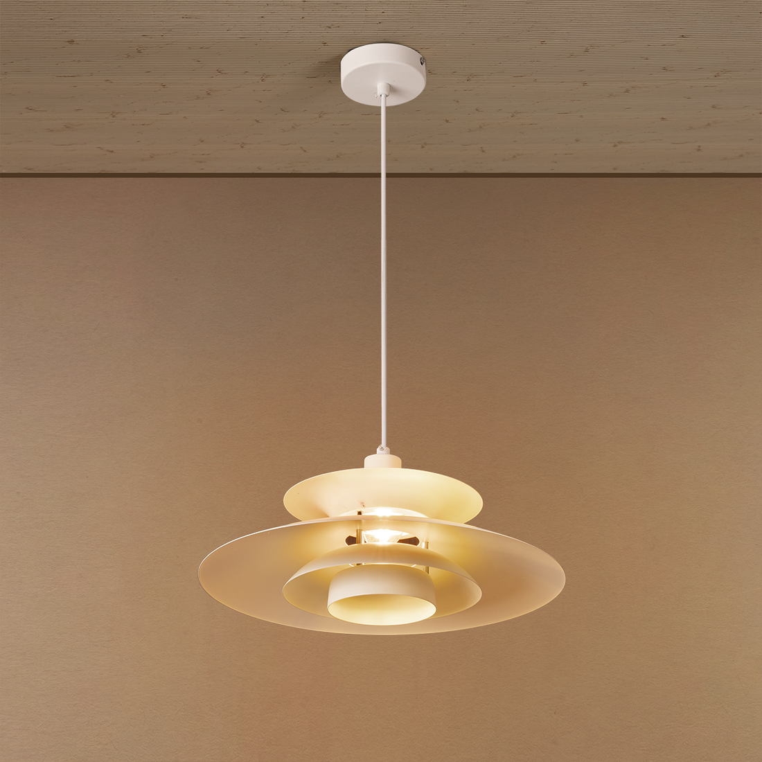 Floating Shade UFO Ceiling Light For Home - White