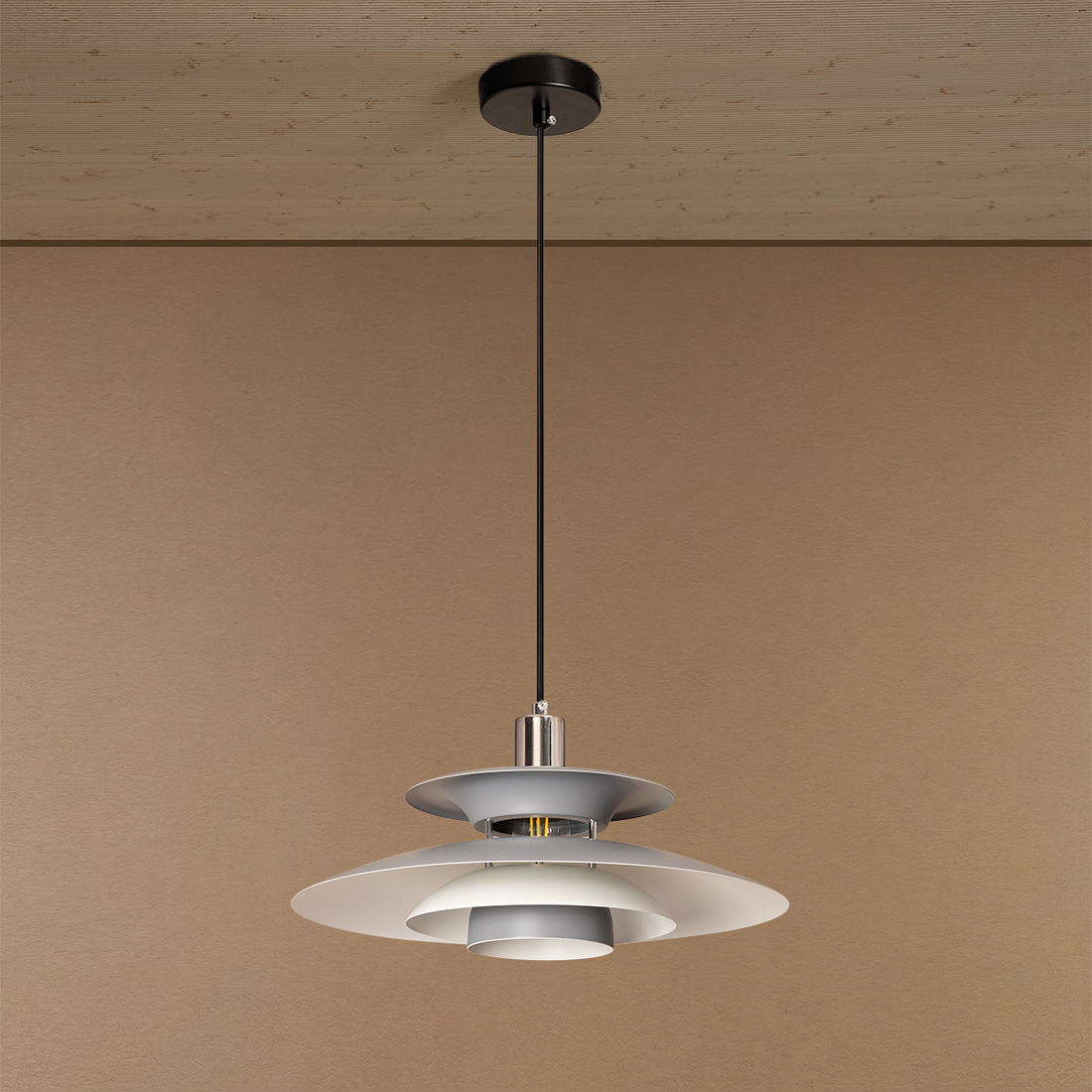 Arctic Wave UFO Pendant For Living Room & Item for Home Decoration - Grey