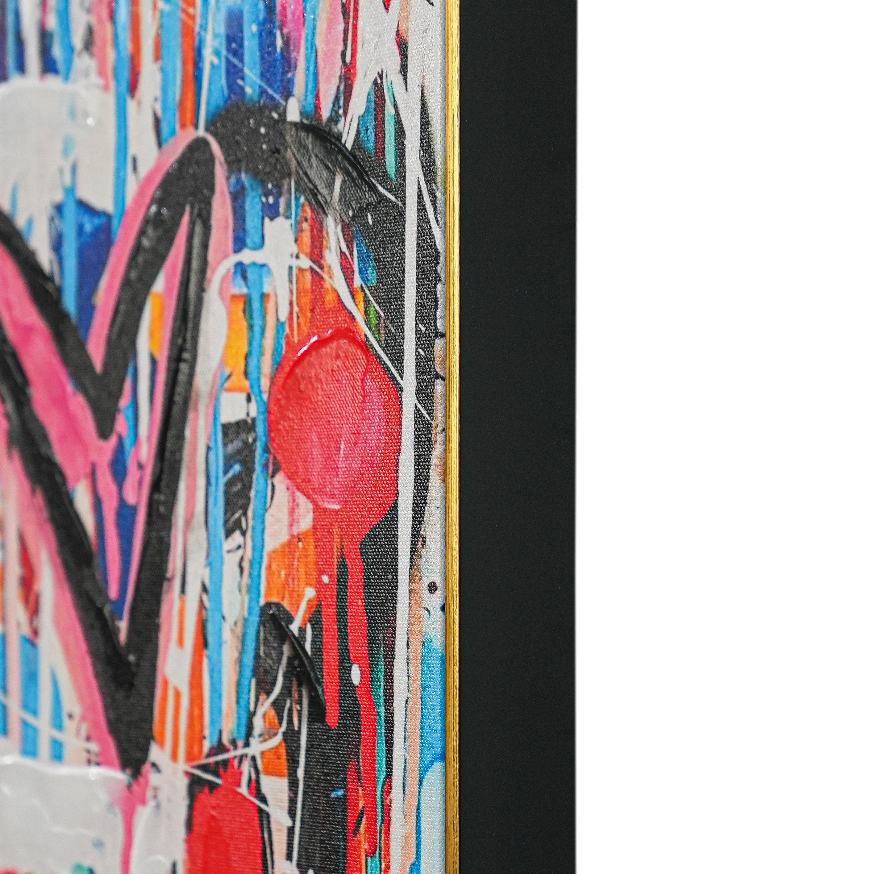 Life Is Beautiful 100% Hand Painted Wall Painting by Mercedes Lagunas (With Outer Floater Frame frame) (35.5 x 47 Inches )