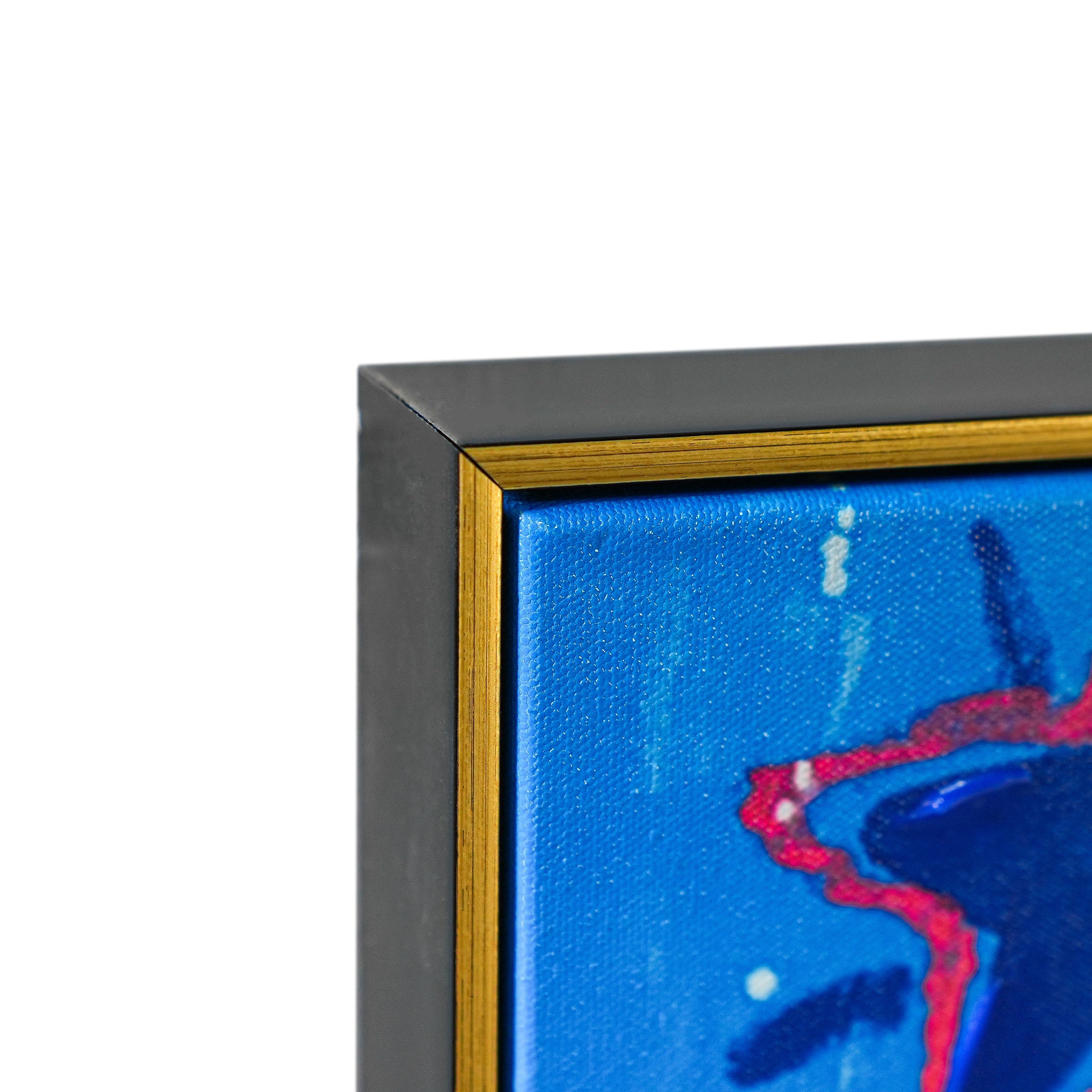 NYC Neon Love: A Vibrant Tribute to Manhattan’s Icons by Mercedes Lagunas 100% Hand Painted Wall Painting (With Outer Floater Frame frame) (35.5 x 47 Inches )
