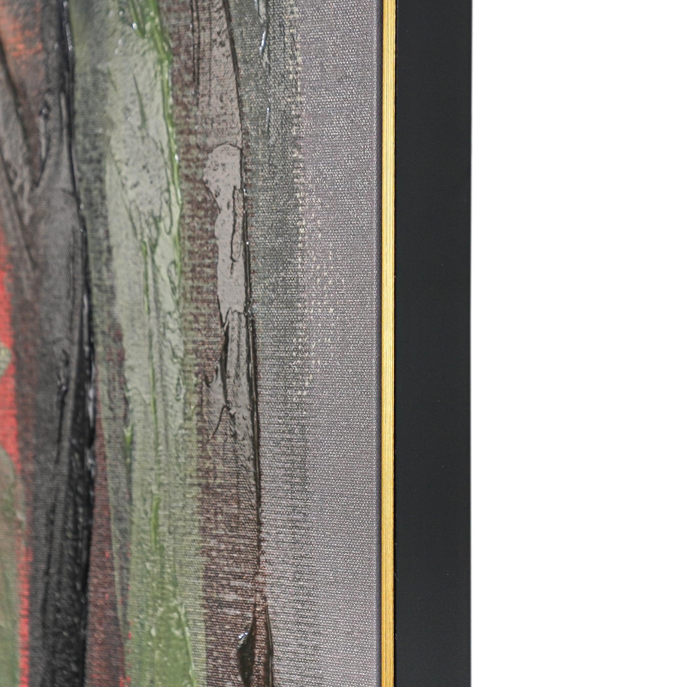 Fragmented Hue: An Abstract Portrait of Emotion by Craig Greene 100% Hand Wall Painting For Home  (With Outer Floater Frame frame) ( 39 x 39 Inches )