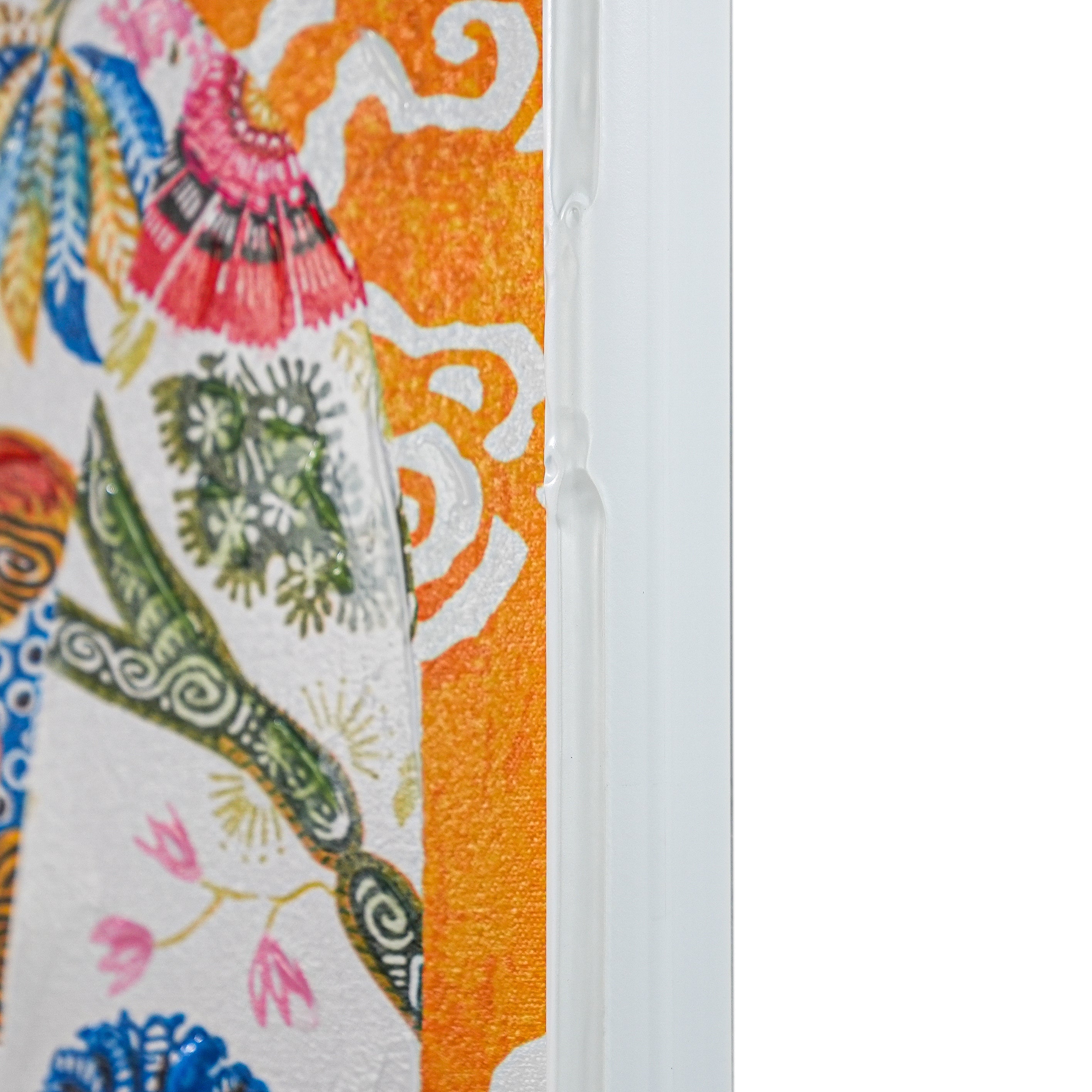 Dragon's Embrace by Tito 100% Hand Wall Painting For Home  (With Outer Floater Frame frame) (35.5 x 47 Inches )