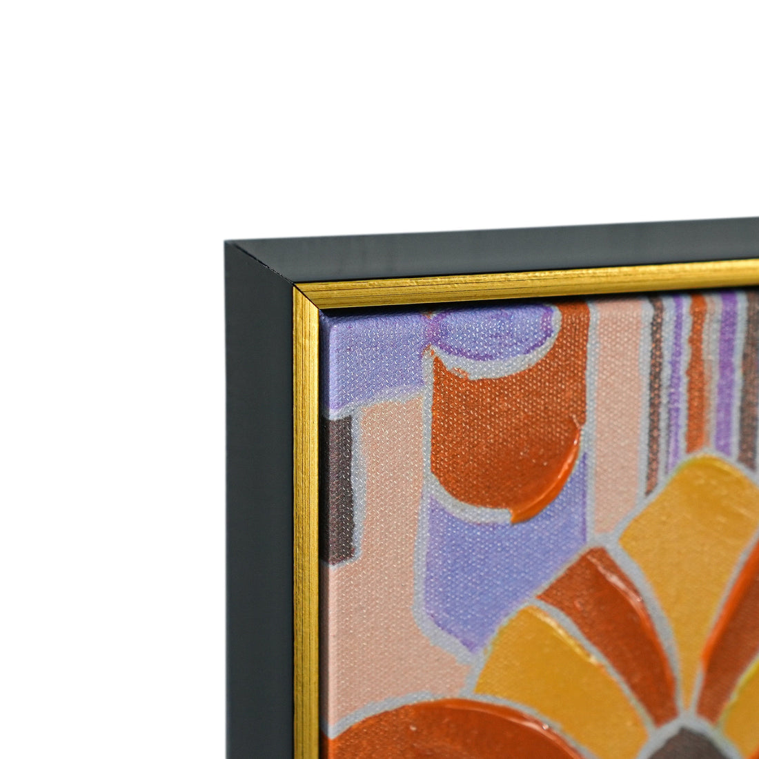 Tiger in Retro Bloom by Heather Perry 100% Hand Painted Wall Painting (With Outer Floater Frame frame) ( 35.5 x 23.5 Inches )
