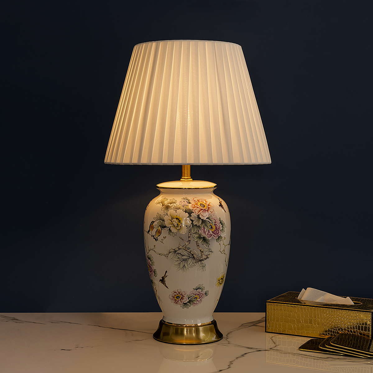 Illuminating Grace Ceramic Table Lamp for Study
