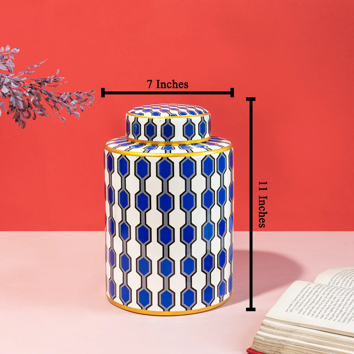Geometry of Love Decorative Ceramic Vase And Showpiece - Medium