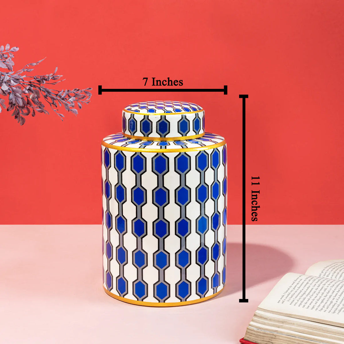 Geometry of Love Decorative Ceramic Vase And Showpiece - Medium