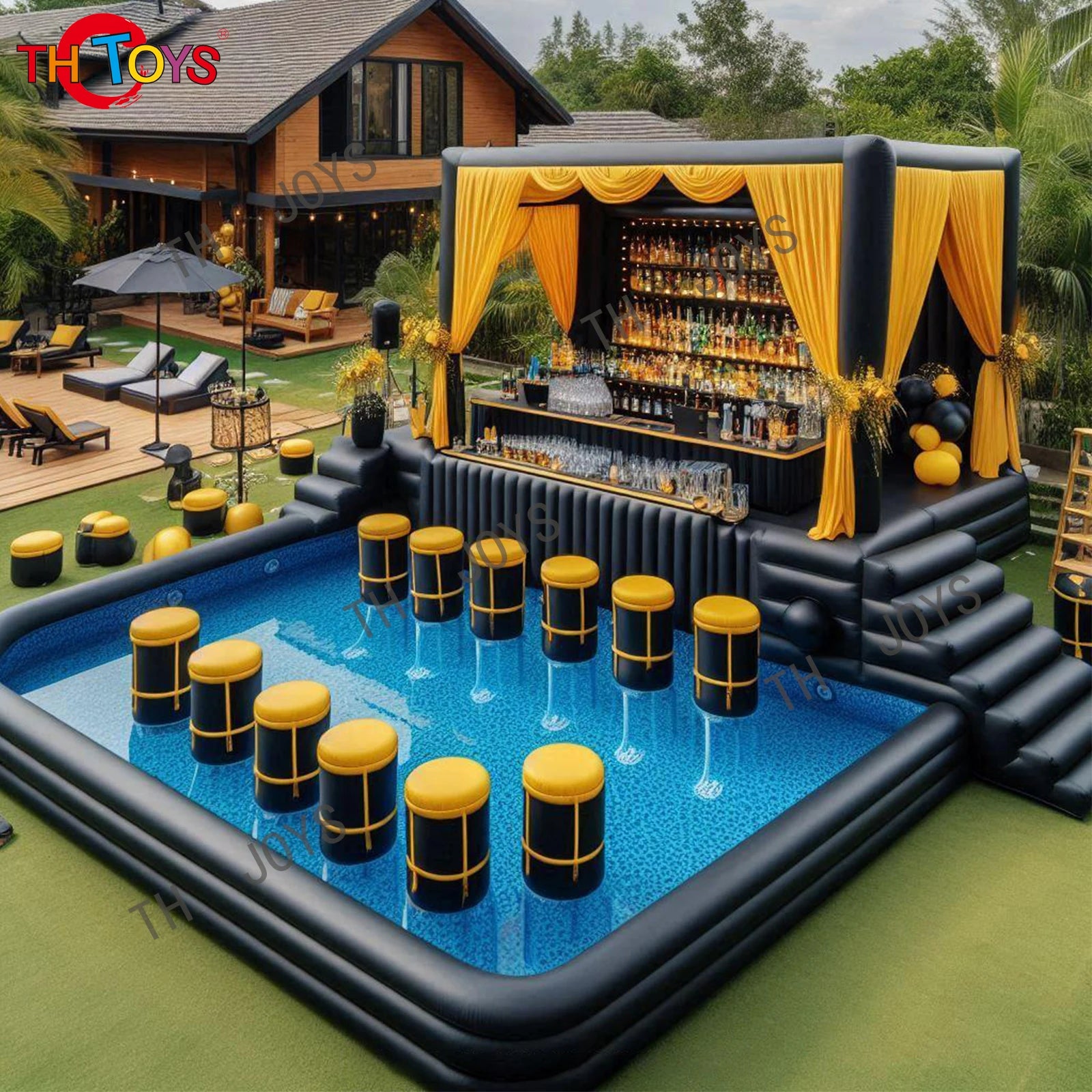 Inflatable New Bar Inflatable 2024 New Design Water Swimming Pool Pub bar with air pump