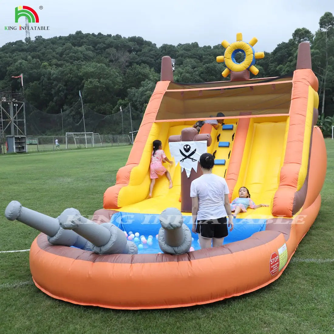 Grade Inflatable Dual Water Slide with 1100W Air Blower