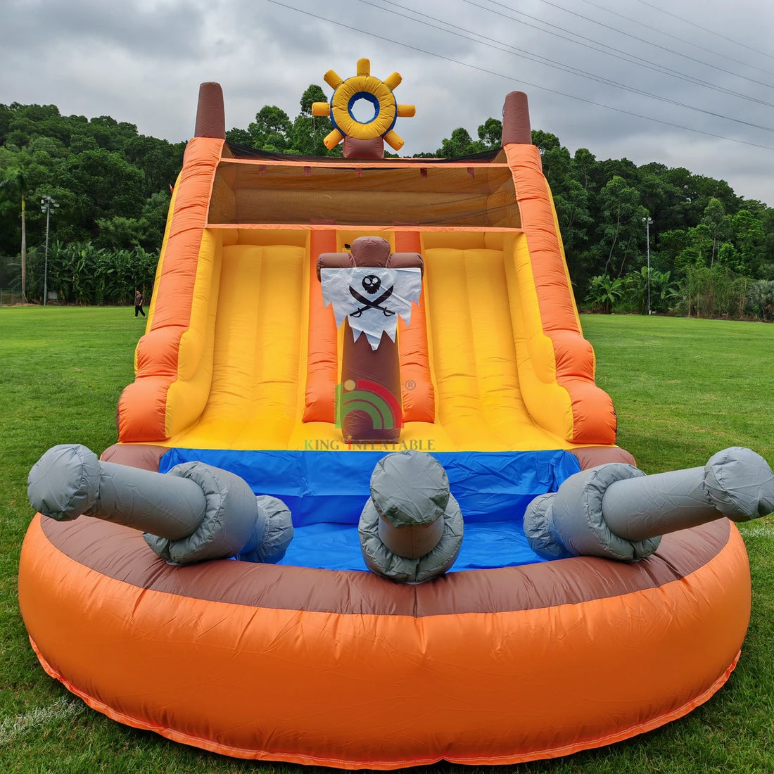 Grade Inflatable Dual Water Slide with 1100W Air Blower