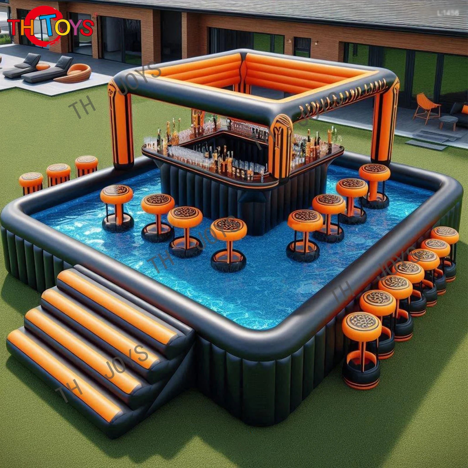 Inflatable New Bar Inflatable 2024 New Design Water Swimming Pool Pub bar with air pump