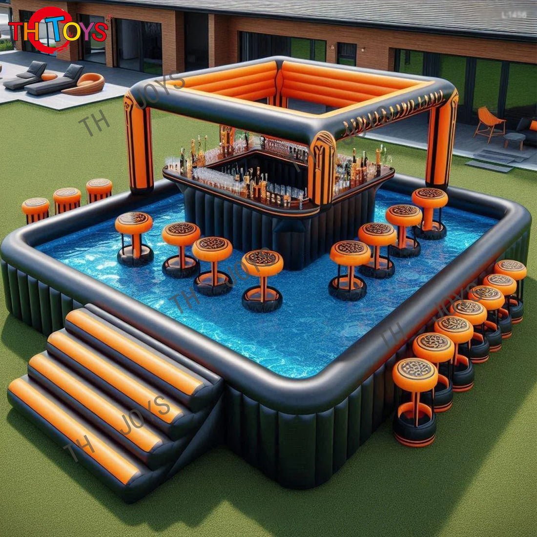 Inflatable New Bar Inflatable 2024 New Design Water Swimming Pool Pub bar with air pump