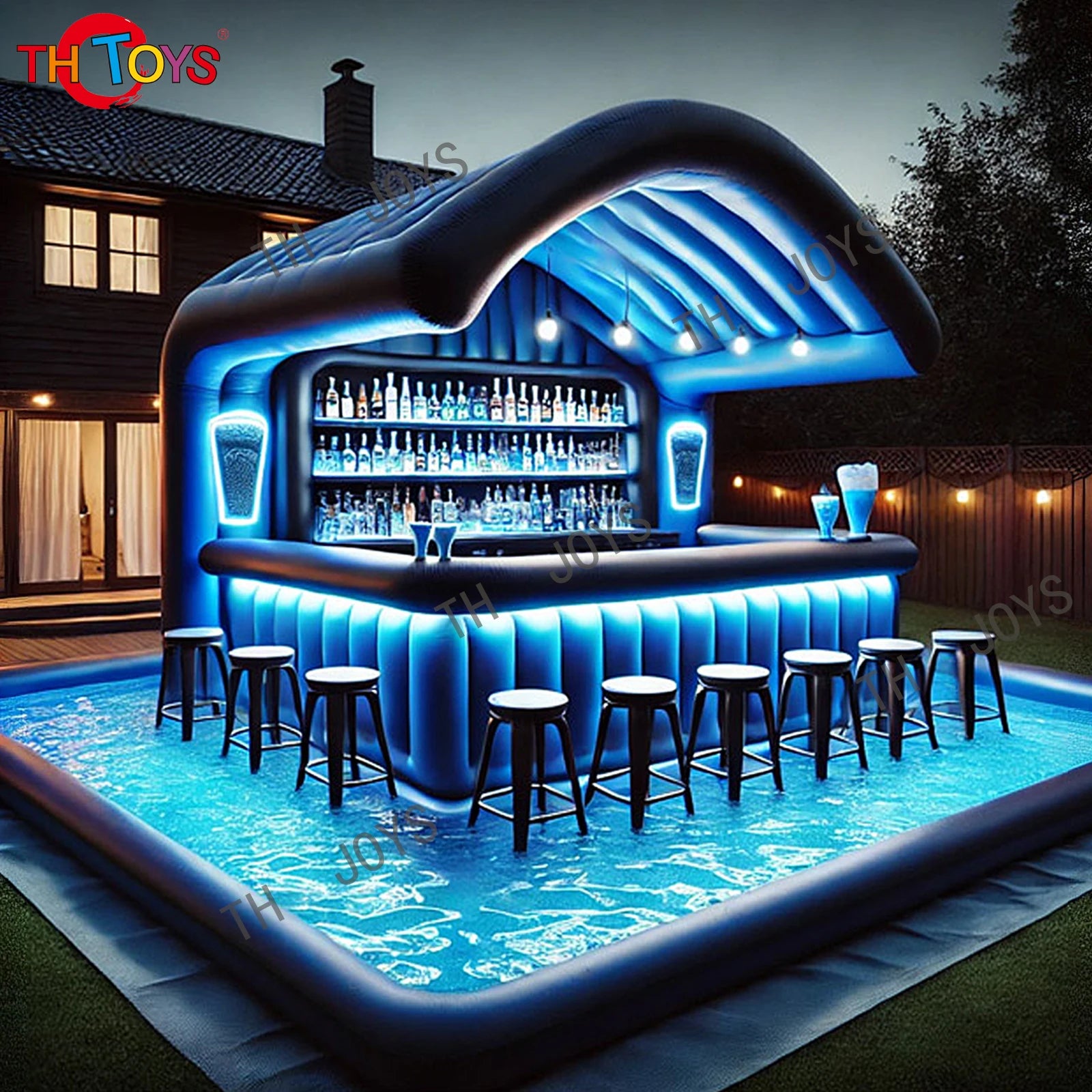 Inflatable New Bar Inflatable 2024 New Design Water Swimming Pool Pub bar with air pump